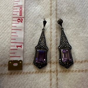 Vintage Elegant Purple Drop Earrings